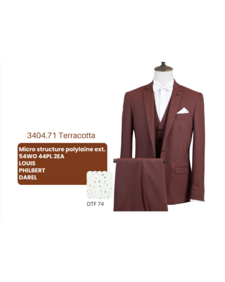 Costume Homme marque française, Louis terracotta